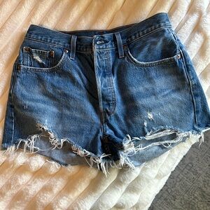 Levi’s 501 blue Jean shorts. Size 29 mid rise